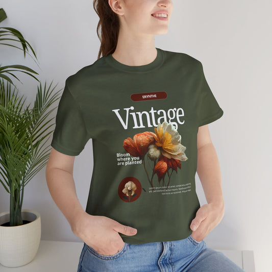 Vintage Women Jersey Short Sleeve Printed Tee